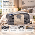 BEDSURE Ganzjahres-Bettdecke 135 × 200 cm – Weich, Warm & Pflegeleicht – Grau/Hellgrau