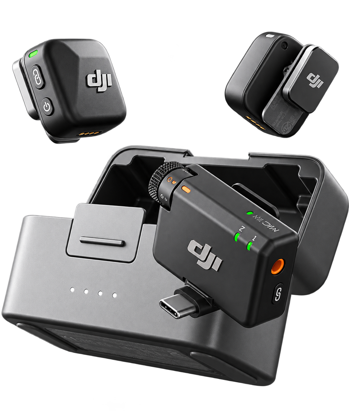 DJI Mic Mini (2 Sender + 1 Empf. + Ladesch.), Ultraleicht, Detailr. Audio
