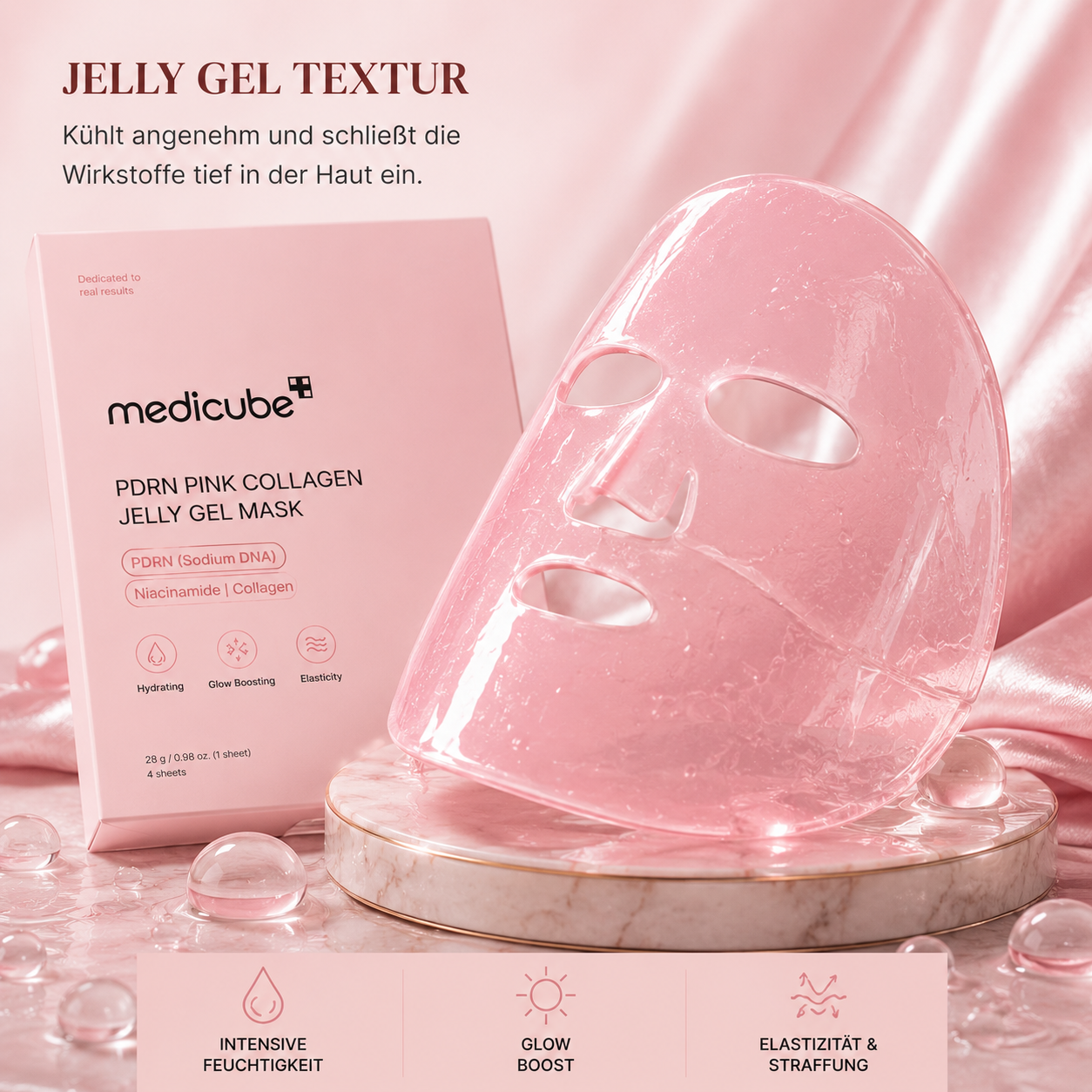 Medicube PDRN Pink Collagen Jelly Gel Mask – 4 Pack