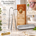 MasterMedi Edelstahl-Zungenschaber mit Etui – 2er-Pack