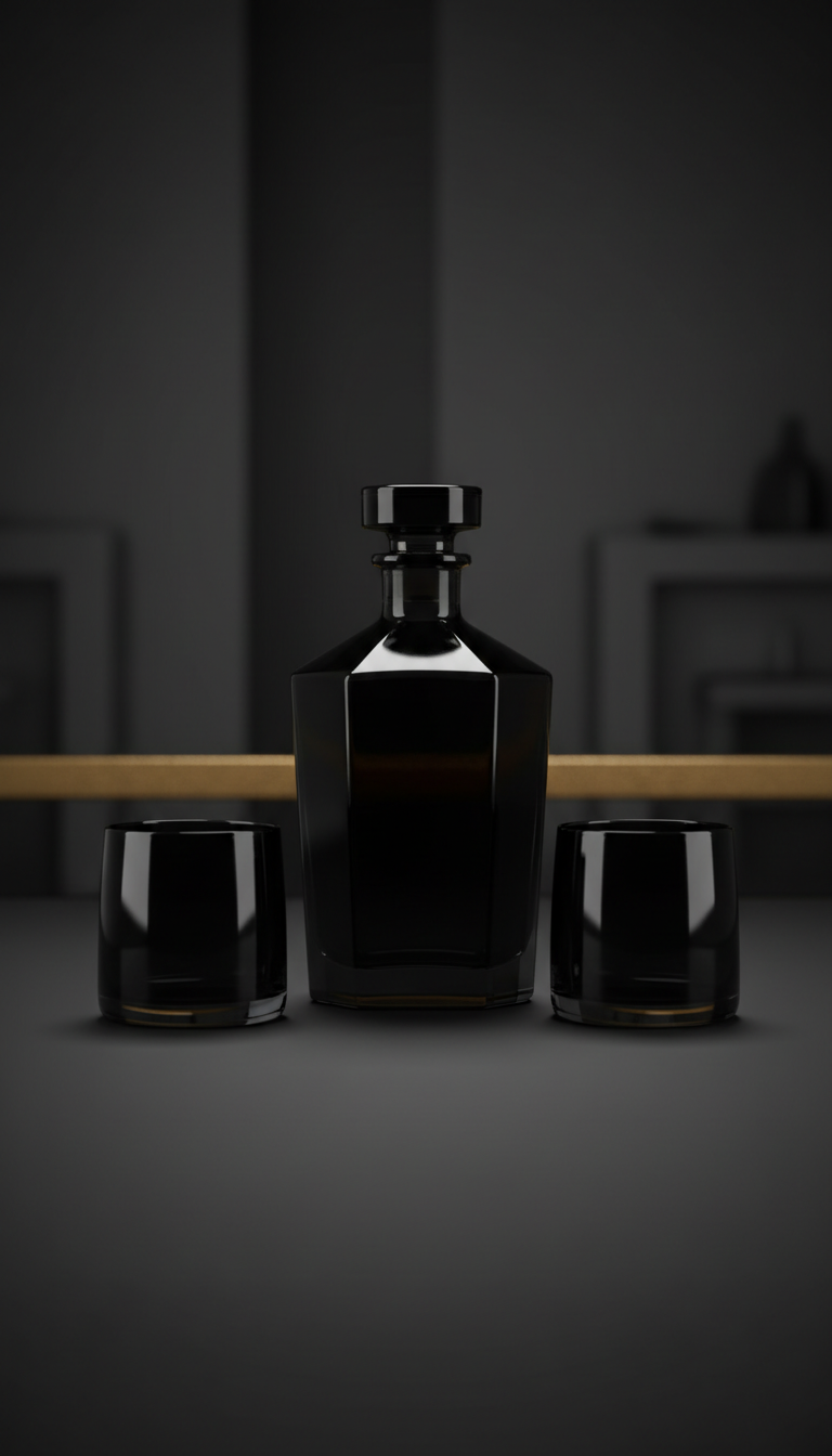 Onyx Glass Whiskey Set