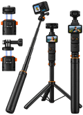 163CM Pocket 3 4 4P Selfiestick Stativ für Actionkameras, verlängerbare Halterung mit Schnellwechsel 1/4'' Schraube für Vlogs, für GoPro, für DJI Osmo Action 6 5 Pro 4, Insta360 X6 X4 X5 DSLR Zubehör
