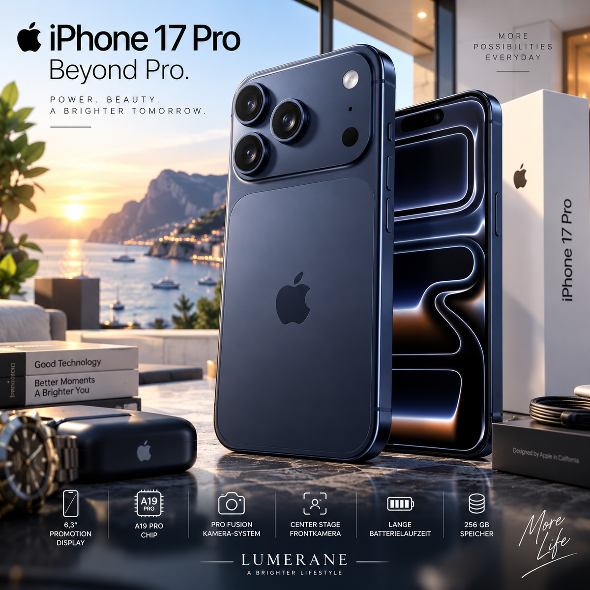 Apple iPhone 17 Pro Max 256 GB | Premium Smartphone mit 6,3″ ProMotion Display, A19 Pro Chip & Pro Kamera-System