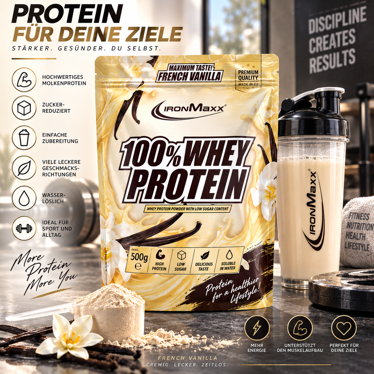 IronMaxx 100% Whey Protein French Vanilla – 500 g