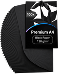 100 Blatt Schwarzes Papier A4 – Tonpapier Schwarz, Schwarzes Tonpapier A4, Tonzeichenpapier, 120 g/m² Bastelkarton zum Basteln, Zeichnen, Origami & DIY-Projekte