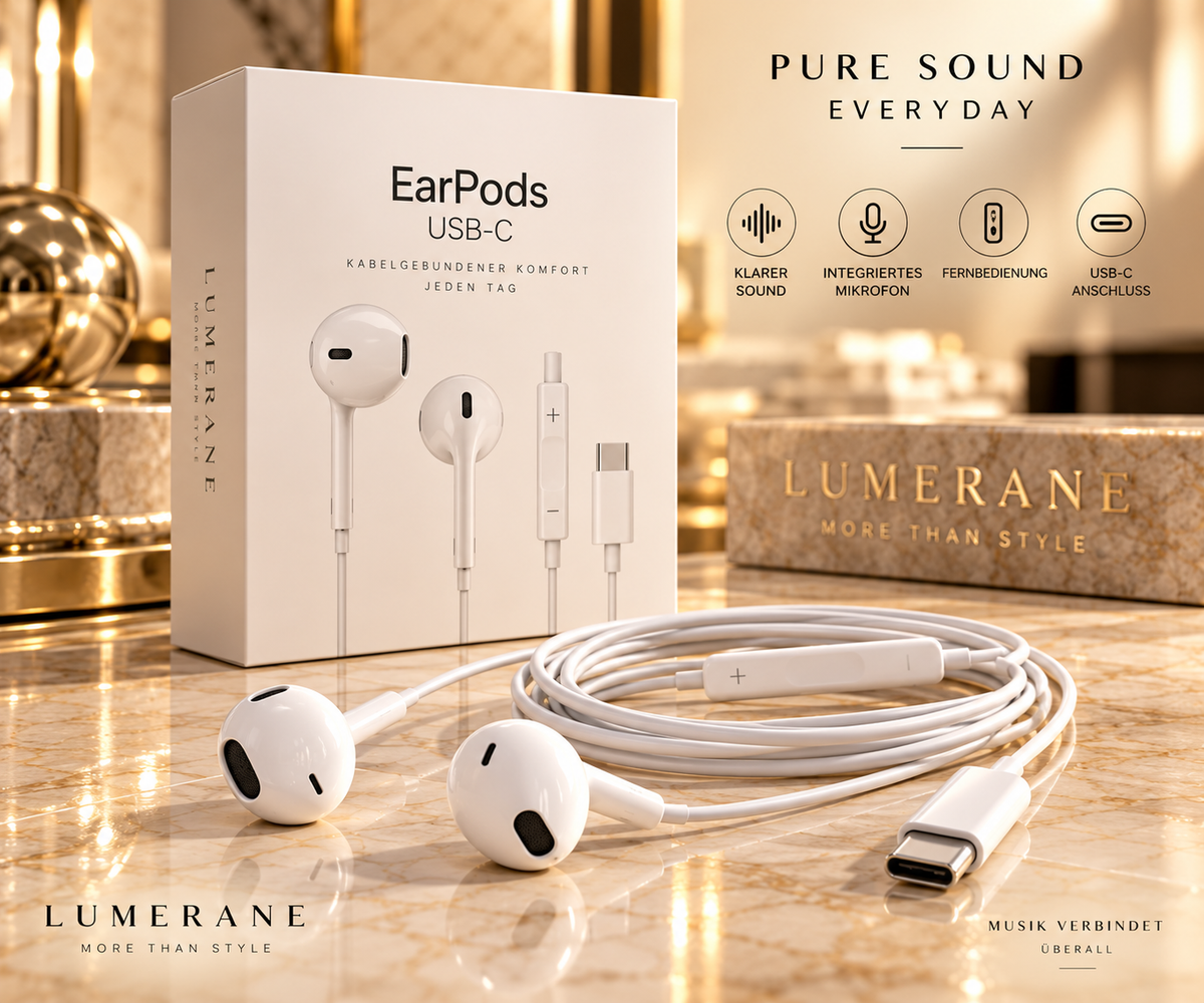 Apple EarPods mit USB-C Anschluss – Kabelgebundene In-Ear Kopfhörer mit Fernbedienung & Mikrofon