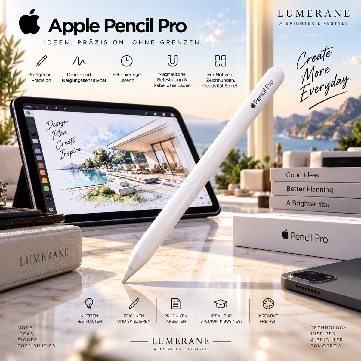 Apple Pencil Pro – Präziser Eingabestift für iPad | Zeichnen, Schreiben & kreative Arbeiten