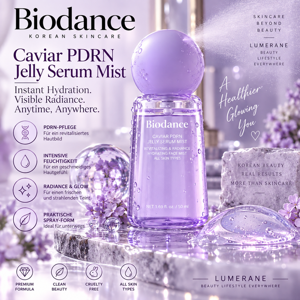 BIODANCE Caviar PDRN Jelly Serum Mist – Feuchtigkeit & strahlende Haut | 50 ml