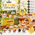 Nordmel Naturhonig Portionspäckchen – Cremiger Rohhonig | 60 × 8 g Einzelportionen